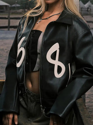 Fashion Zipper Polo-neck Tops Sweet Cool Personal Street Vintage Oversized Coats Alodia Store
