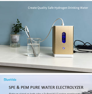 Bluevida 99.99% High Purity Hydrogen Inhalation Machine Low Noise Make Hydrogen Water H2 Inhalation Generator SPE/PEM 150ml/m alodia store