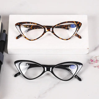 Women Cat Eye Reading Glasses Anti Blue Light Magnifying Computer Glasses Clear Lens Black Leopard Frame Plus Reading Glasses Alodia Store