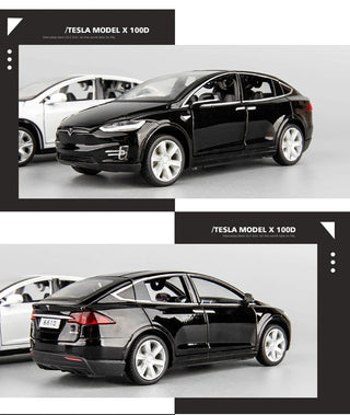 1:32 Tesla Model-X Alloy Car Diecast Sound And Light Pull Back Model Toy Vehicle Metal Car Simulation Alodia Store