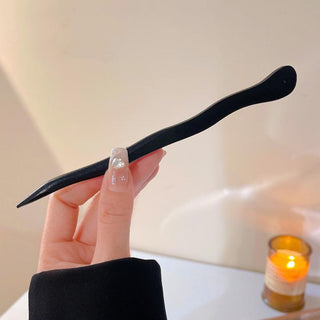 Traditional Wooden Black Hair Sticks Chinese Style Hairpins Carved Wood Hair Fork Vintage Chop Stick Headwear For Women Jewelry Alodia Store