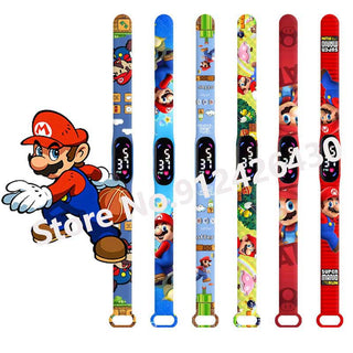 Super Mario Bros children‘s Watch Cartoon  Character Luigi Luminous Bracelet Watch LED Touch Waterproof Sports kids watch gifts Alodia Store
