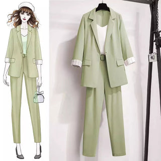 ]acket three piece jacket pants set Alodia Store