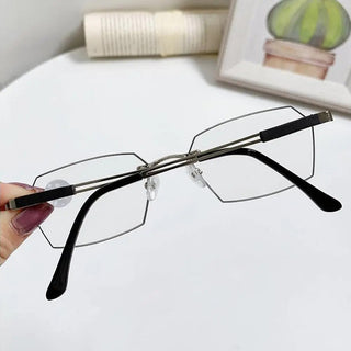 Anti-Blue Light Reading Glasses Metal High Definition Frame Eye Protection Ultra Light Office Eyeglasses Eyewear For Men Women Alodia Store