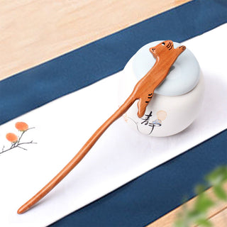 Chinese Wood Hair Sticks Hair Barrettes Red Sandalwood Rabbit Clips Vintage Style Hairpin Accessories for Women Bun Maker ML Alodia Store