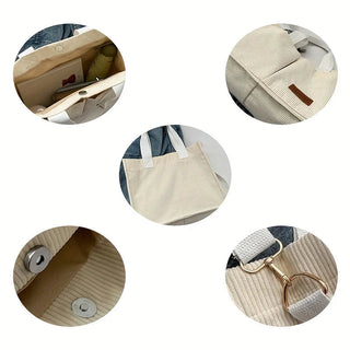 Women's Corduroy Tote Bag Large Capcity Handbags for Women Alodia Store