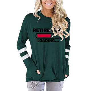 Summer T-Shirts Retirement Loading Women Streetwear Fashion Cartoon Loading Tops Harajuku Retirement Women's LongSleeve Clothing Alodia Store