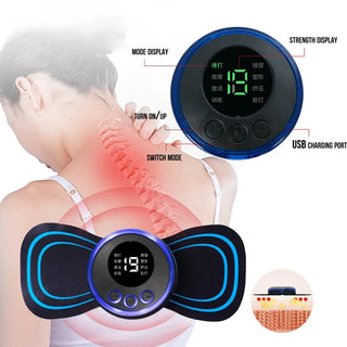 Electric EMS Neck Massager Mini Cervical Back Muscle Pain Relief Patch Stimulator Massageador Mat Portable Gel Pad Stickers Slim - Alodia Store