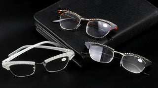 Diamond Ladies Elegant Cat Eye Reading Glasses Resin Lenses Women Crystal Rhinestone Decoration Presbyopic Eyewear for Elder Alodia Store