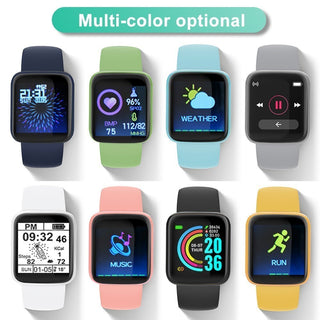 Smart Watch Kids Bluetooth Fitness Tracker Macaron Smartwatch for Men Women Blood Pressure Smart Bracelet for Android IOS Alodia Store