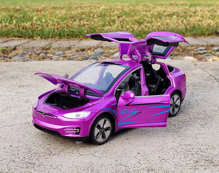 1:32 Tesla Model-X Alloy Car Diecast Sound And Light Pull Back Model Toy Vehicle Metal Car Simulation Alodia Store