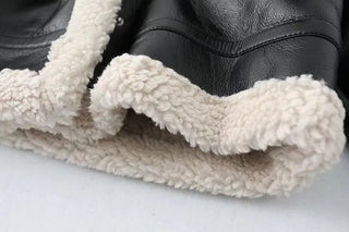 Faux Leather Coat Vintage Alodia Store