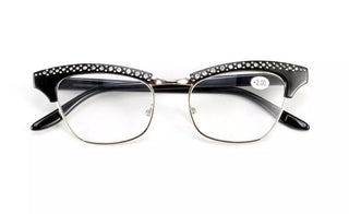 Diamond Ladies Elegant Cat Eye Reading Glasses Resin Lenses Women Crystal Rhinestone Decoration Presbyopic Eyewear for Elder Alodia Store