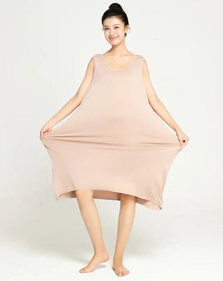 3XL-6XL  Modal Bamboo Fiber Thin Nightdress 2023 Sleeveless Nightgown Alodia Store