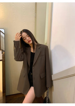 Black Long Sleeved Suit Jacket Alodia Store