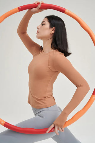 SOISOU Nylon Gym Top Yoga Shirt Fitness Sport Women Clothing Elastic Breathable Pilates Long Sleeve Tops 5 Colors 4 Size Alodia Store