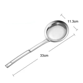 Filter Scoop Stainless Steel Fat Skimmer Spoon Fine Mesh Strainer Food Strainer With Handle Kitchen Oil Skimmer Strainer FU Alodia Store