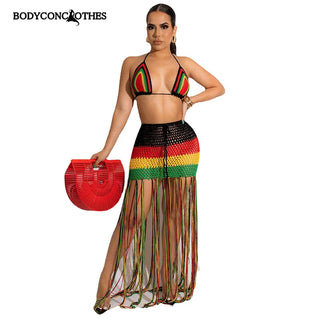Bodyconclothes Colorful Hand Crochet Two Piece Set Alodia Store