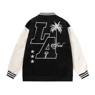 Leather Varsity Jacket Windbreaker High Street Hip-Hop Vintage Coat Clothing Alodia Store