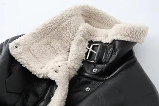 Faux Leather Coat Vintage Alodia Store