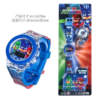 Disney Kid Cartoon Glowing Watch Marvel Spider-Man Boy Unicorn Princess Elsa Flash Electronic Digital Student Toy Clock Relogio Alodia Store