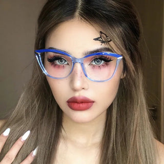 Anti Blue Light Blocking Cat Eye Oculos Mujer Glass Women Fashion Luxury Designer Optical TR90 Eyeglasses Frame Classic Eyewear Alodia Store