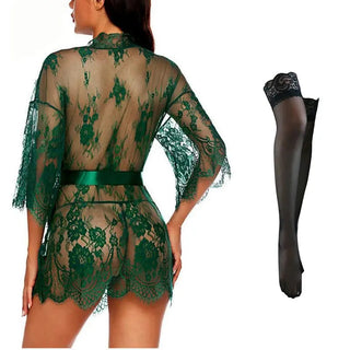 Women's Robe Lace Bridesmaid Gown Sexy Alodia Store