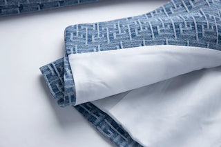 Geometric Pattern Denim Jackets Alodia Store