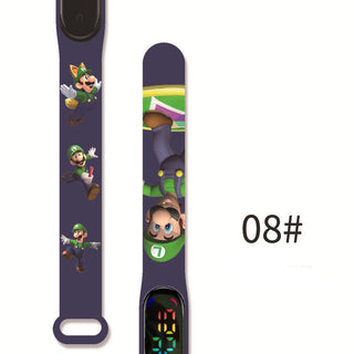 Super Mario children‘s Watch Cartoon Anime Character Luigi Luminous Bracelet Watch LED Touch Waterproof Sports kids watch gifts Alodia Store