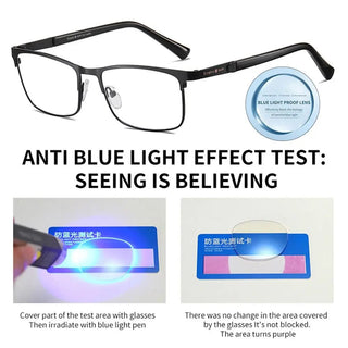 Fashion Metal Frame Simple Vintage Business Reading Glasses Anti-Blue Light Ultra Light Glasses Eye Protection For Men Women Alodia Store