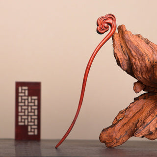 Chinese Wood Hair Sticks Hair Barrettes Red Sandalwood Rabbit Clips Vintage Style Hairpin Accessories for Women Bun Maker ML Alodia Store