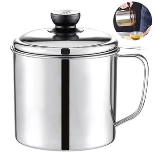 1PC Stainless Oil Filter Pot Lard Strainer Tank Alodia Store