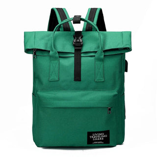 Women External USB Charge Backpack Nylon Rucksack ALODIA STORE