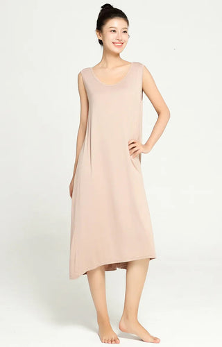 3XL-6XL  Modal Bamboo Fiber Thin Nightdress 2023 Sleeveless Nightgown Alodia Store