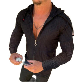 Fashion Long/Short sleeved Hoodie Zipper T shirt Men clothing Summer Solid color Casual Plaid print Open Stitch Th alodia store