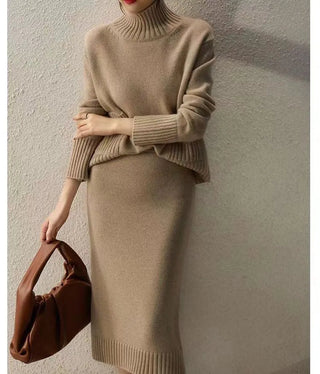 Autumn Knitted suit Korean with skirt two piece skirt set winter2 piece outfit Sweater 2023 Alodia Store