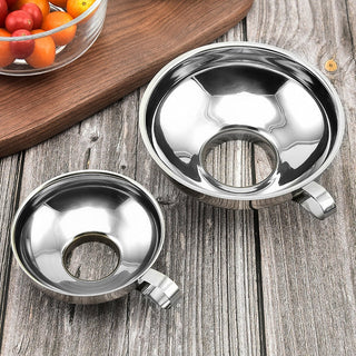 Stainless steel wide-mouth funnel jam salad dressing funnel large multi-function wine leak oil leak kitchen accessories gadgets Alodia Store
