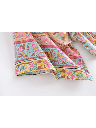 Vintage Peacock Floral Print Alodia Store