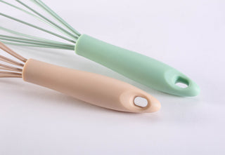 Manual Egg Beater Pp Handle Egg Blender Handheld Silicone Stainless Steel Stirring Rod Household Kitchen Baking Tools Alodia Store