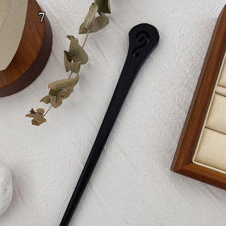 Traditional Wooden Black Hair Sticks Chinese Style Hairpins Carved Wood Hair Fork Vintage Chop Stick Headwear For Women Jewelry Alodia Store