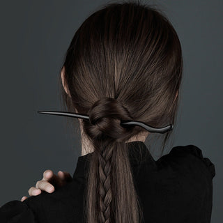 Vintage Chinese Style Black Wooden Flower Hairpin Jewelry Hair Sticks for Women Autumn Temperament Hair Accessories Wedding Gift Alodia Store