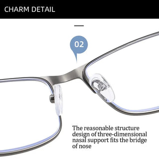 Fashion Metal Frame Simple Vintage Business Reading Glasses Anti-Blue Light Ultra Light Glasses Eye Protection For Men Women Alodia Store