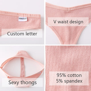 3Pcs/Set Women Cotton Thongs Panties Sexy Low Waist G-String Briefs Ladies lringerie. ALODIA STORE