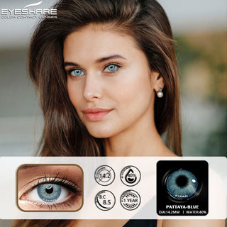 EYESHARE 1 Pair Natural Color Lens Eyes Yearly Color Contact Lenses for Eyes Beauty Contact Lenses Eye Cosmetic Color Lens Eyes Alodia Store