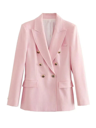 TRAF Green Women's Blazer Tailoring Double Breasted Blazer Alodia Store