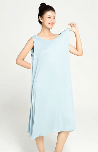 3XL-6XL  Modal Bamboo Fiber Thin Nightdress 2023 Sleeveless Nightgown Alodia Store