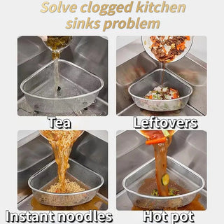 1pc Stainless Steel Triangle Sink Drain Basket Kitchen Triangle Filter Basket Fruit and Vegetable Storage Drain Rack Basket Alodia Store