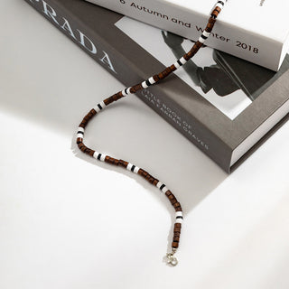 New Bohemian Style Necklace for Men Polymer Clay Pieces Spliced Wood Beads Wholesale Hot Spot Gothic Chains Jewelry Alodia Store