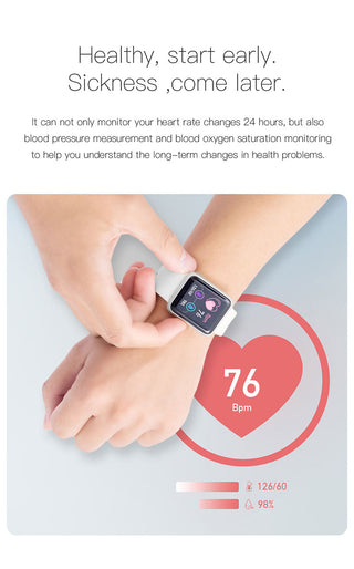 Smart Watch Kids Bluetooth Fitness Tracker Macaron Smartwatch for Men Women Blood Pressure Smart Bracelet for Android IOS Alodia Store