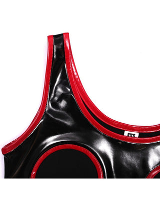 Hollow Out Bust Wet Look alodia store